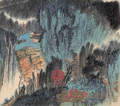 蒲崇智 乙亥（1995年作） 山居图 立轴 61×54cm
